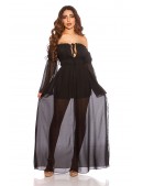 Довга чорна сукня з відкритими плечима KC513 (105513) - 4, 10