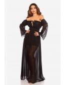 Довга чорна сукня з відкритими плечима KC513 (105513) - 5, 12