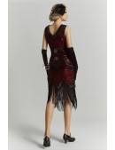 Праздничное красное платье с пайетками и бахромой X530 (105530) - цена, 4