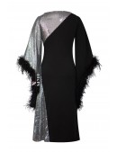 Платье с пайетками и страусиными перьями (105567) - оригинальная одежда, 2