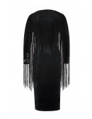 Облегающее черное платье с бахромой (105570) - оригинальная одежда, 2
