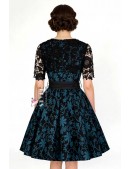 Винтажное платье с ажурной шалью и поясом (105463) - материал, 6