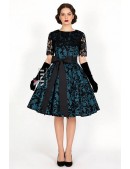 Винтажное платье с ажурной шалью и поясом (105463) - foto