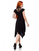 Асимметричное платье с кружевом и рукавами-крылышками (105556) - оригинальная одежда, 2