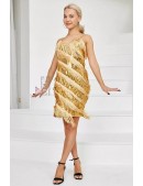 Блестящее платье с бахромой Sabrina Gold (105586) - 7, 16