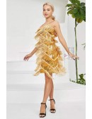 Блестящее платье с бахромой Sabrina Gold (105586) - оригинальная одежда, 2