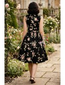 Винтажное платье на запах с цветочным узором и поясом (105599) - 3, 8