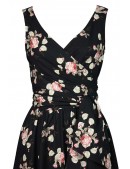 Винтажное платье на запах с цветочным узором и поясом (105599) - материал, 6