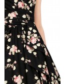 Винтажное платье на запах с цветочным узором и поясом (105599) - цена, 4