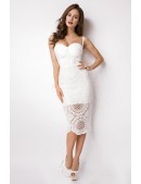 Бандажное белое платье миди XC5330 (105330) - foto