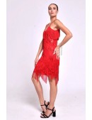 Great Gatsby Shiny Red Dress with Fringe (105594) - оригинальная одежда, 2