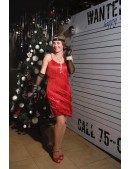 Great Gatsby Shiny Red Dress with Fringe (105594) - 5, 12