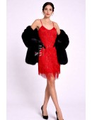 Great Gatsby Shiny Red Dress with Fringe (105594) - foto