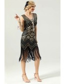 Gatsby Girl Sequin Fringe Dress (105592) - foto