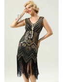Gatsby Girl Sequin Fringe Dress (105592) - материал, 6
