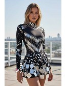 Дзеркальне футуристичне боді зі спідничкою Selina (1292342) - foto