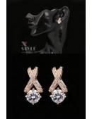 Gold plated earrings with cubic zirconia and crystals (709129) - foto