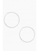 Серебристые серьги-кольца (9 см) (709151) - foto