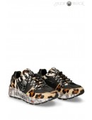Женские кроссовки с натуральной шерстью леопарда (315009) - foto