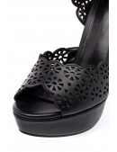 Черные туфли с перфорацией и ремешком Belsira (300012) - цена, 4