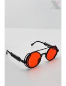 Круглые солнцезащитные очки Grunge Punk - красные (905135) - foto
