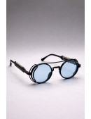 Мужские и женские круглые очки Futuristic Cyberpunk Blue + чехол (905167) - 5, 12