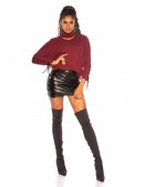 Джемпер с чокером и шнуровкой бордового цвета KouCla (111256) - материал, 6