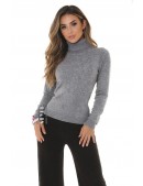 Тепла водолазка-светр (сірий меланж) (141031) - foto