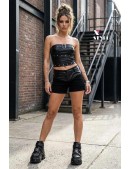 Шорты с отделкой из кожи X-Style (110868) - оригинальная одежда, 2