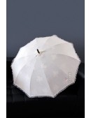 Женский зонт от солнца с вышивкой (кремовый) (402012) - цена, 4