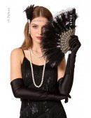 Ажурне віяло з пір'ям UF-Vintage (410031) - foto