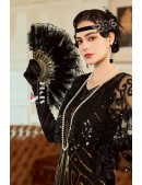 Ажурне віяло з пір'ям UF-Vintage (410031) - материал, 6