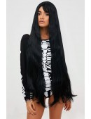 Длинный черный парик (100 см) (503030) - foto