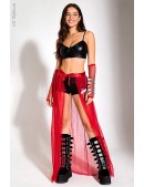 Long Red Train Overskirt X228 (107228) - материал, 6