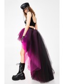 Фестивальная двухсторонняя юбка-пачка со шлейфом (черный/фуксия) (107214) - foto