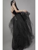 Длинная черная юбка-шлейф X7216 (107216) - оригинальная одежда, 2