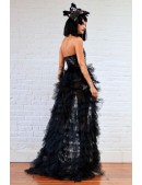 Длинная черная накладная юбка-шлейф X7217 (107217) - цена, 4