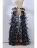 Длинная черная накладная юбка-шлейф X72171 (1072171) - оригинальная одежда, 2