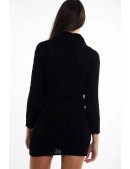 Теплое платье-свитер с высоким горлом и косами (111291) - цена, 4