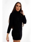 Теплое платье-свитер с высоким горлом и косами (111291) - материал, 6