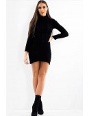 Теплое платье-свитер с высоким горлом и косами (111291) - оригинальная одежда, 2