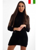 Теплое платье-свитер с высоким горлом и косами (111291) - foto