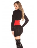 Черный свитер-платье с высоким горлом KC5434 (105434) - 4, 10