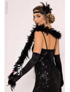 UF-Vintage Black Feather Boa