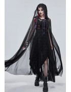 Длинная черная мантия с капюшоном X0191