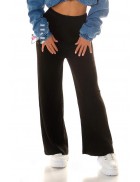 Широкие черные брюки палаццо