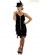 Карнавальный костюм в стиле Гэтсби (платье, шляпа, бусы)
