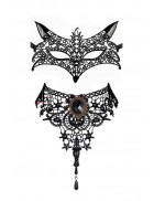 Ажурна маска з вушками та чокер