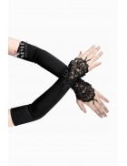 Длинные митенки с петелькой, вышивкой и бисером