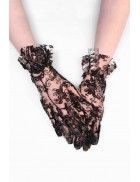 Короткі сітчасті рукавички з рисунком X1226